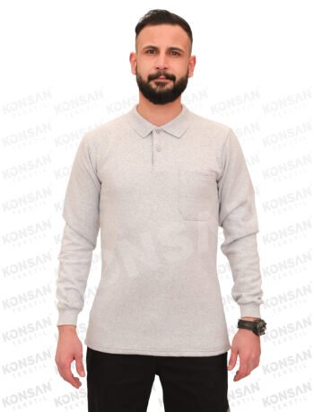 Polo Yaka Sweatshirt Gri