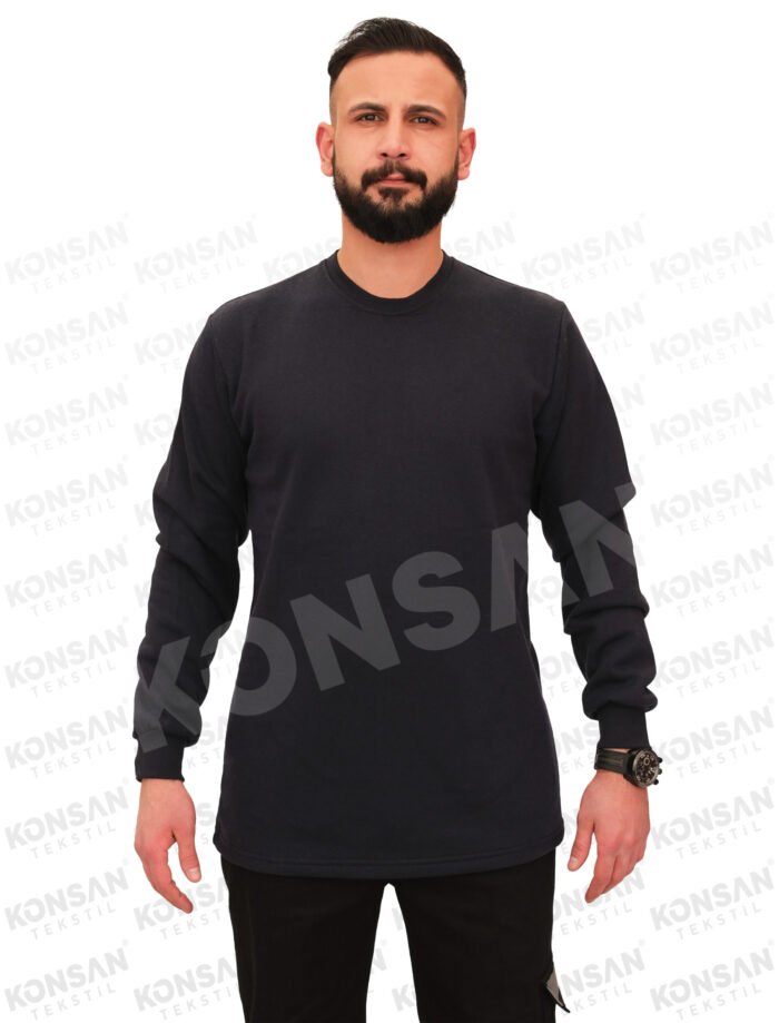 Sıfır Yaka Sweatshirt Lacivert