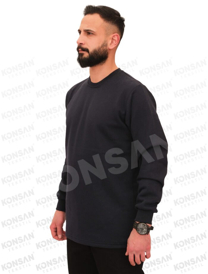 Sıfır Yaka Sweatshirt Lacivert