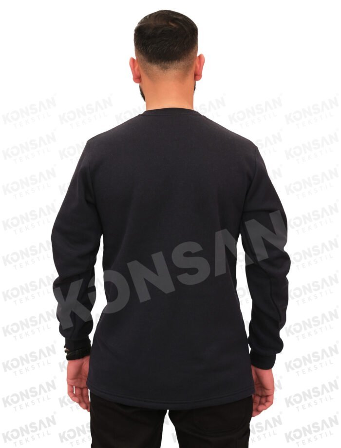 Sıfır Yaka Sweatshirt Lacivert