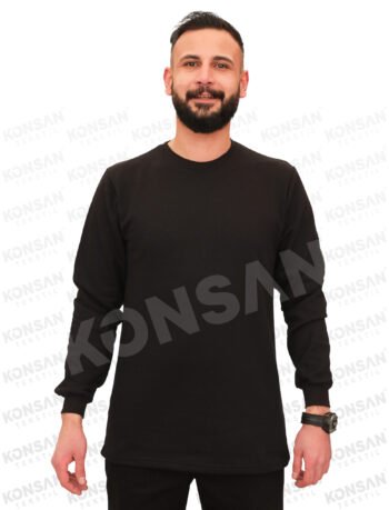 Sıfır Yaka Sweatshirt Siyah