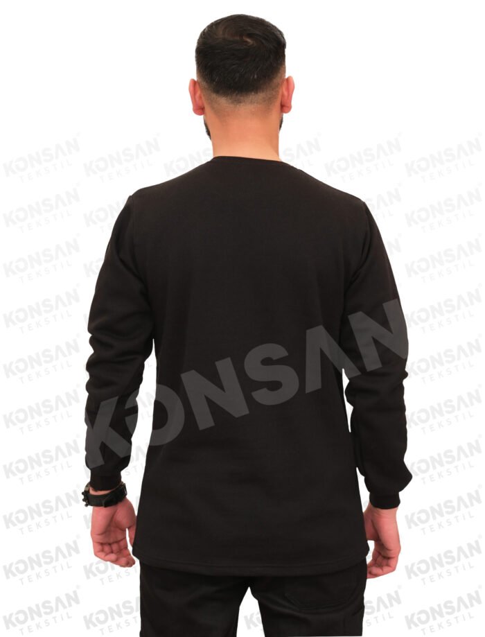 Sıfır Yaka Sweatshirt Siyah